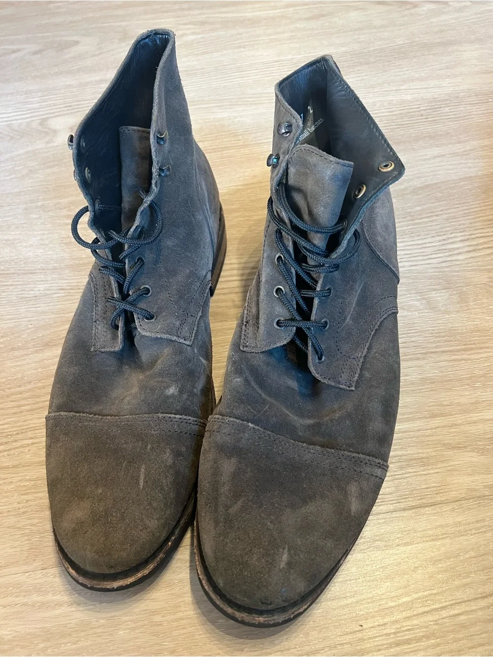 Thursday Boot Company Men’s 15 Captain Lace-up Boot Dark Olive Suede Handmade